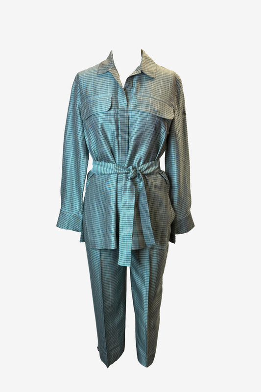 Samsoe & Samsoe Green Check Jacket + Trouser Set image 0