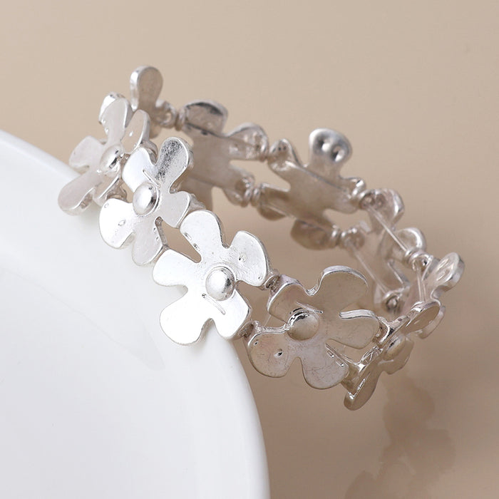 Silver Plated Multi Flower Bangle