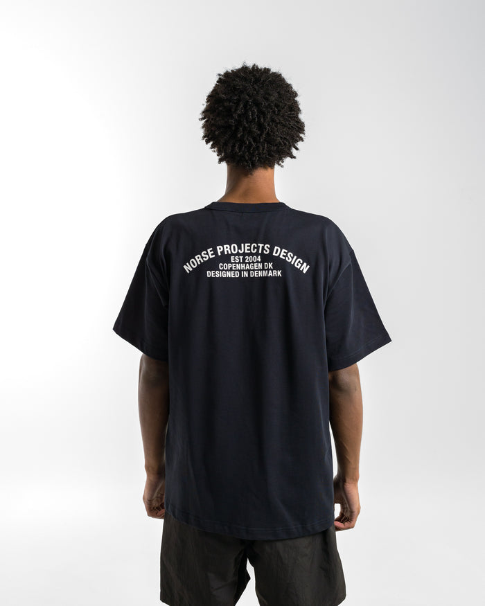 Simon Organic Arch Print T-Shirt - Dark Navy