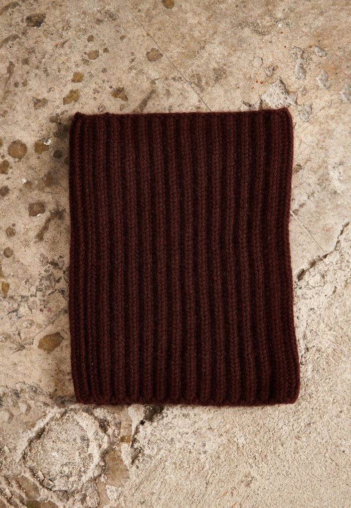 Écharpe cachemire 12 fils marron femme - UNI 18
