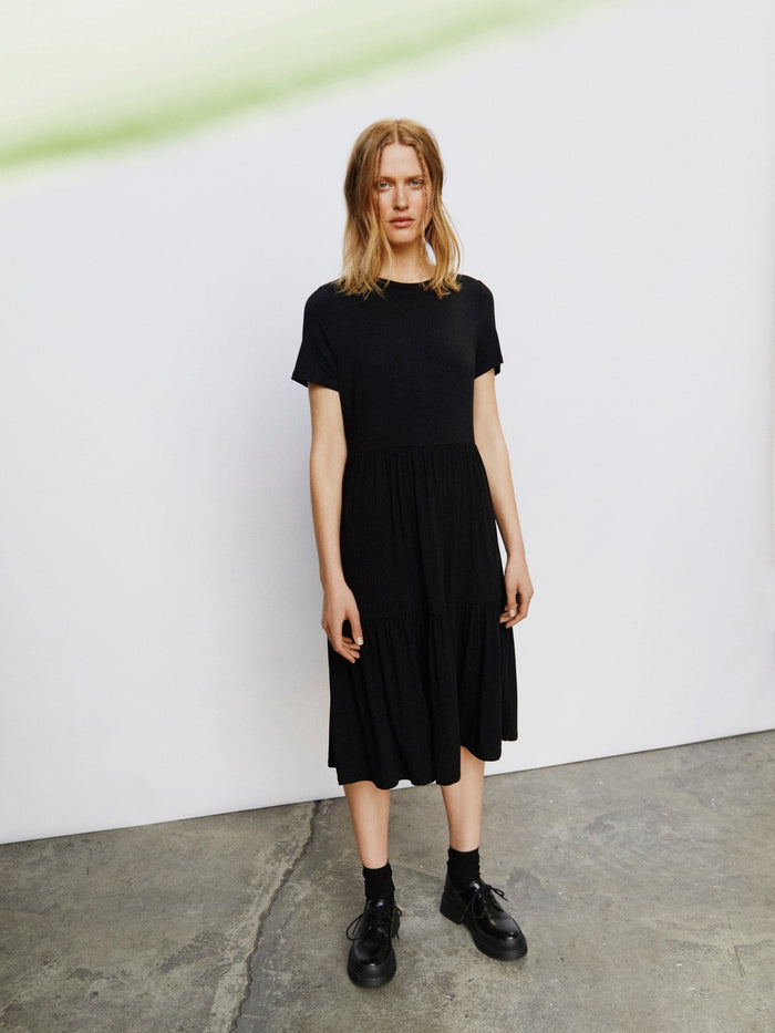 STEPHANIE SHORT SLEEVE DRESS (BLACK)