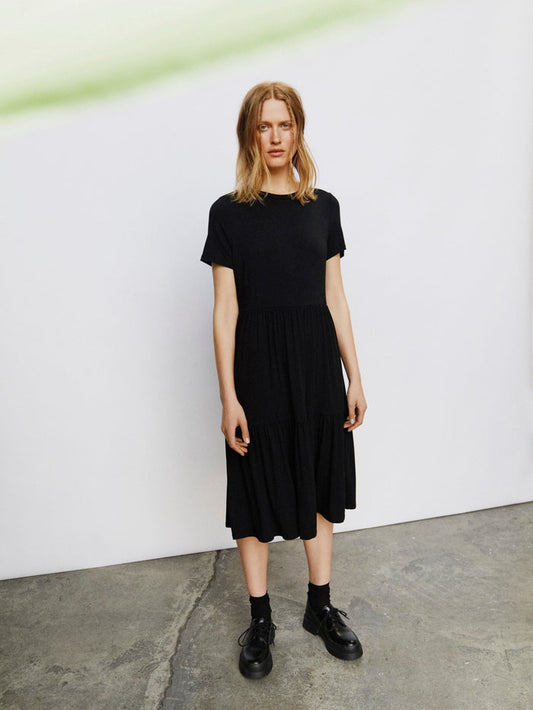 STEPHANIE SHORT SLEEVE DRESS (BLACK)