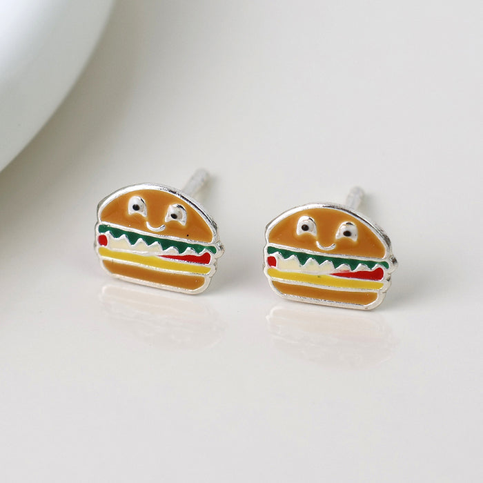 Sterling Silver Burger Studs