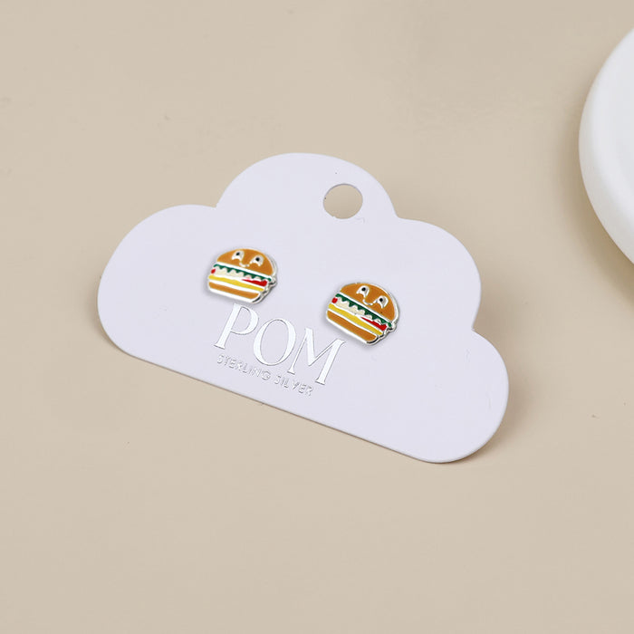 Sterling Silver Burger Studs
