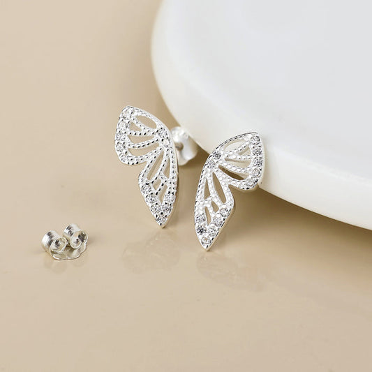 Sterling Silver Butterfly Wing Earrings