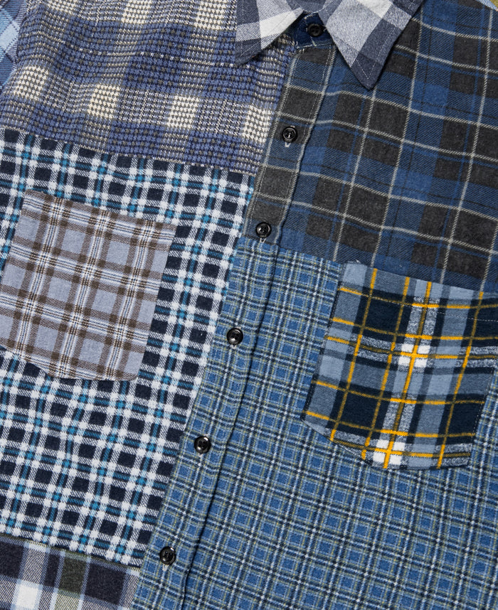 Straight Hem Flannel Shirt (Multi)