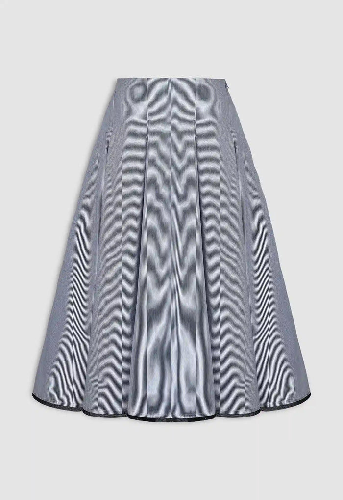 Striped Pleated Skirt
