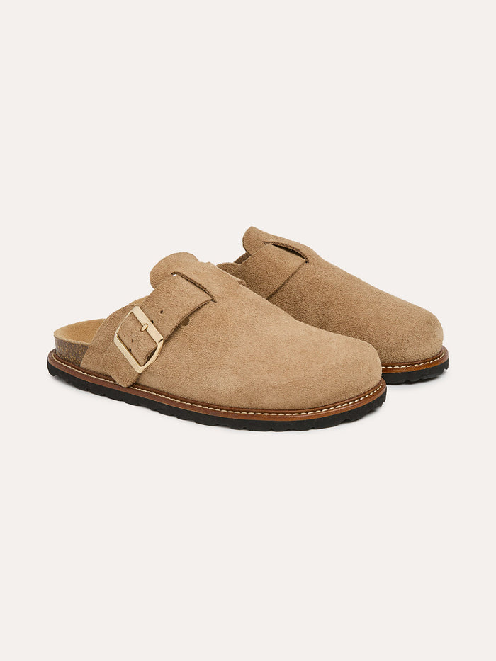 Suede Welt Detail Clogs