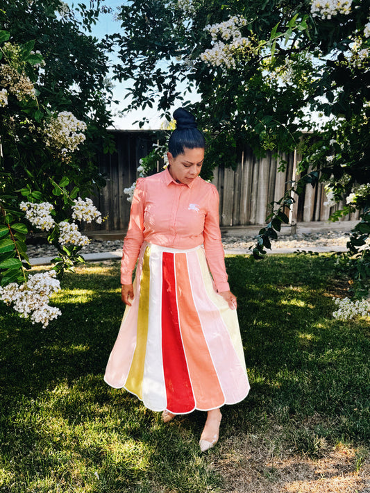 Sunbeam Stripe Midi Skirt