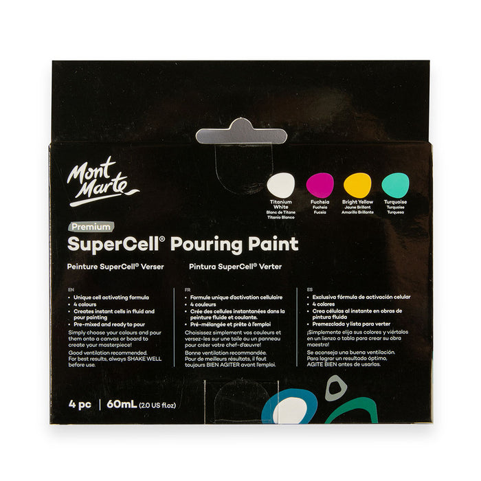 SuperCell Pouring Paint Set Premium 4pc x 60ml - Coral Reef