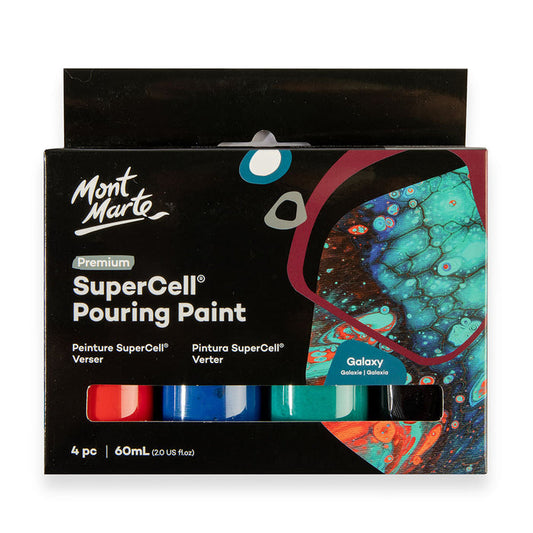 SuperCell Pouring Paint Set Premium 4pc x 60ml - Galaxy