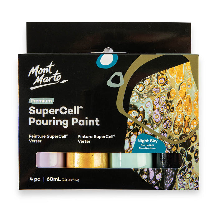 SuperCell Pouring Paint Set Premium 4pc x 60ml - Night Sky
