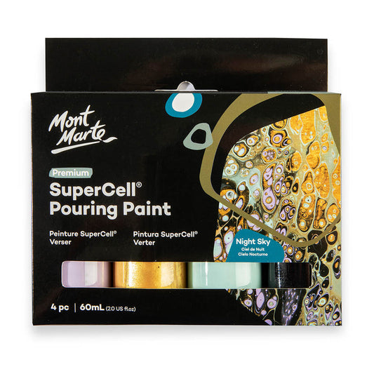 SuperCell Pouring Paint Set Premium 4pc x 60ml - Night Sky