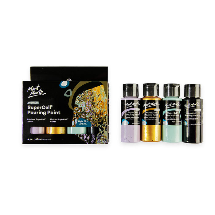 SuperCell Pouring Paint Set Premium 4pc x 60ml - Night Sky