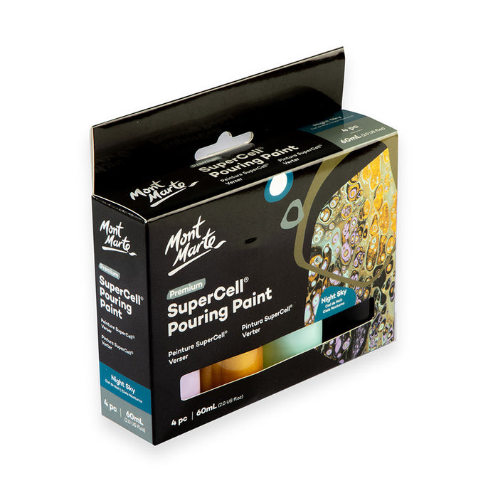 SuperCell Pouring Paint Set Premium 4pc x 60ml - Night Sky