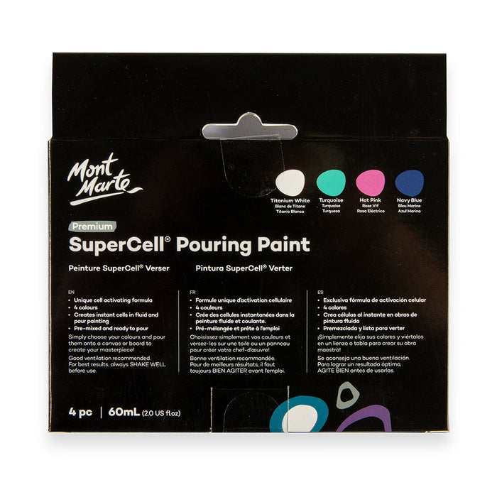 SuperCell Pouring Paint Set Premium 4pc x 60ml - Tropical Ocean