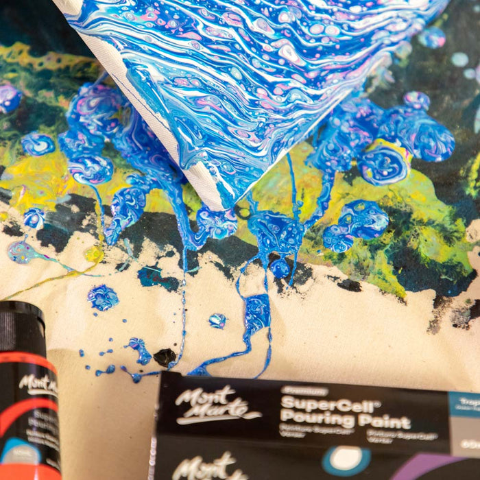 SuperCell Pouring Paint Set Premium 4pc x 60ml - Tropical Ocean