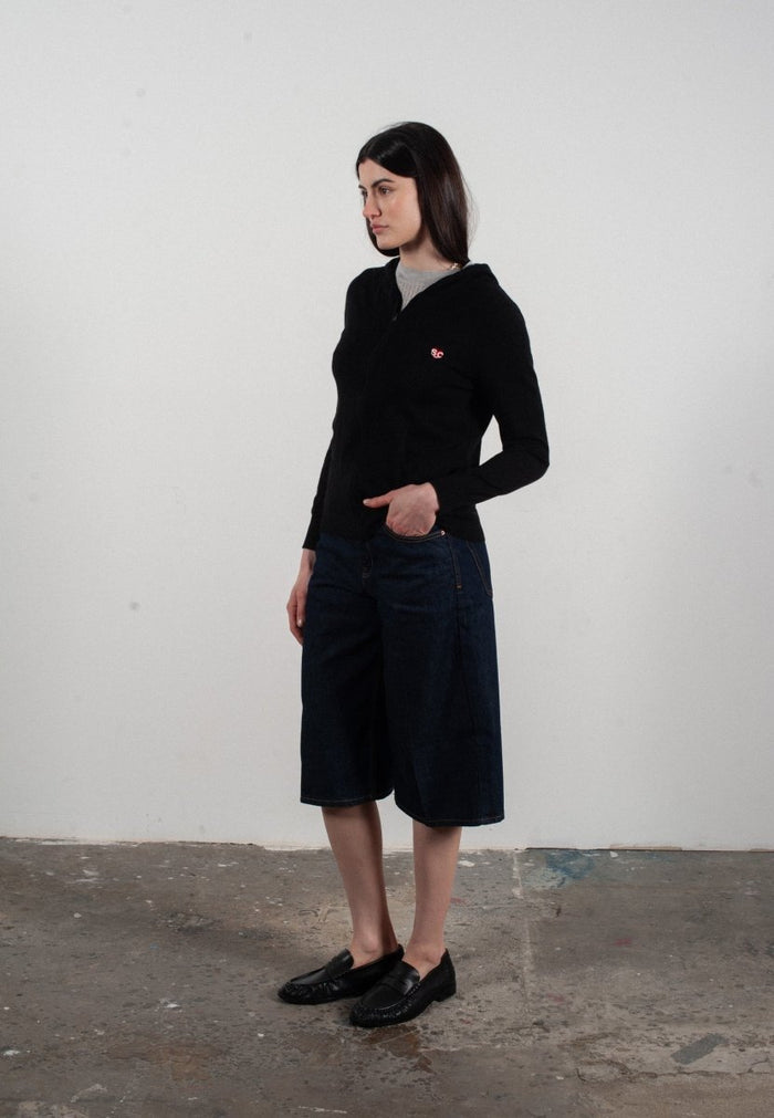Sweat à capuche femme en cachemire et laine ultrafin noir - FRIDA 11