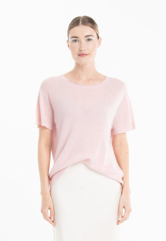 T-shirt col rond cachemire rose baby/imprimé femme - KELLY 14