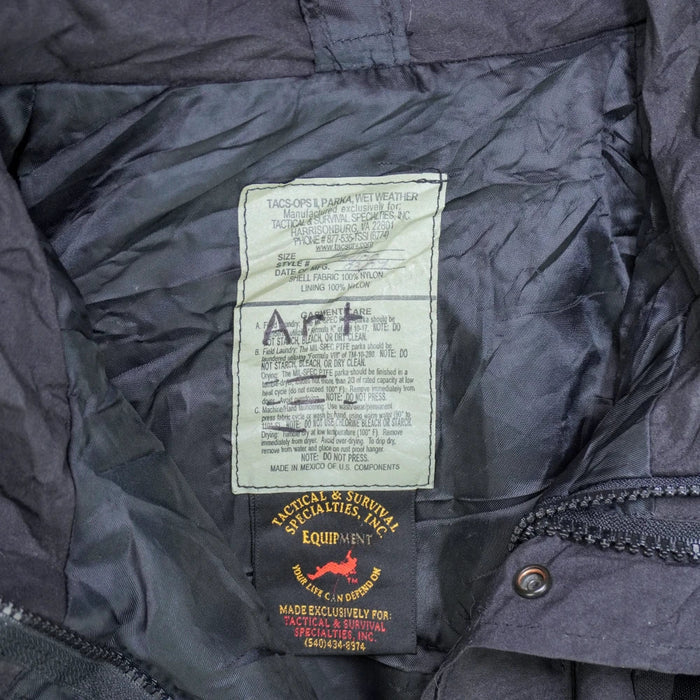 Tacs-Ops II Black Wet Weather Parka - Medium - Army & Outdoors - Parkas