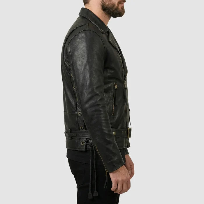 Terminator 2 Black Biker Leather Jacket for Men