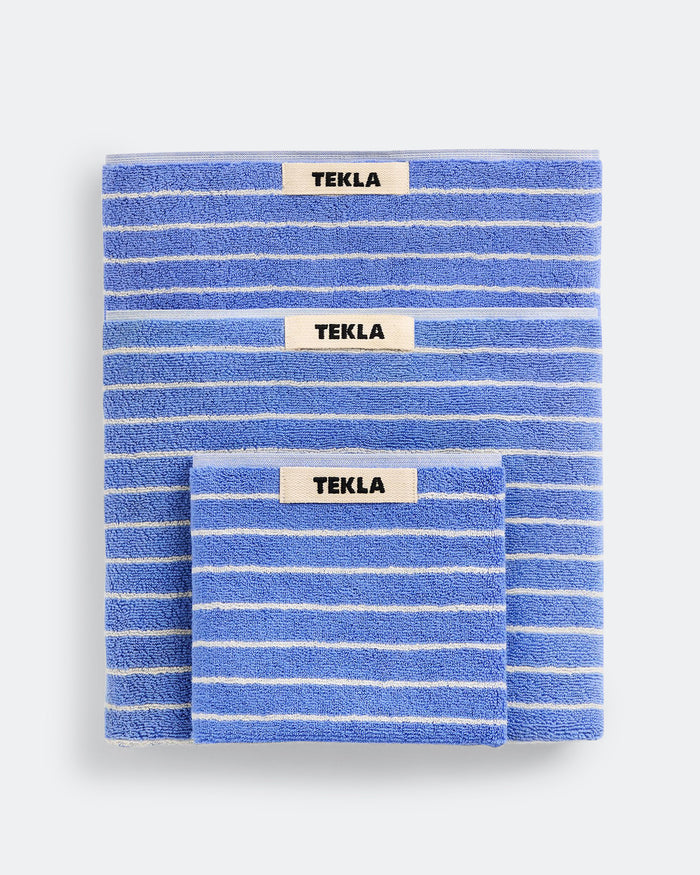 Terry Towel - Clear Blue Stripes