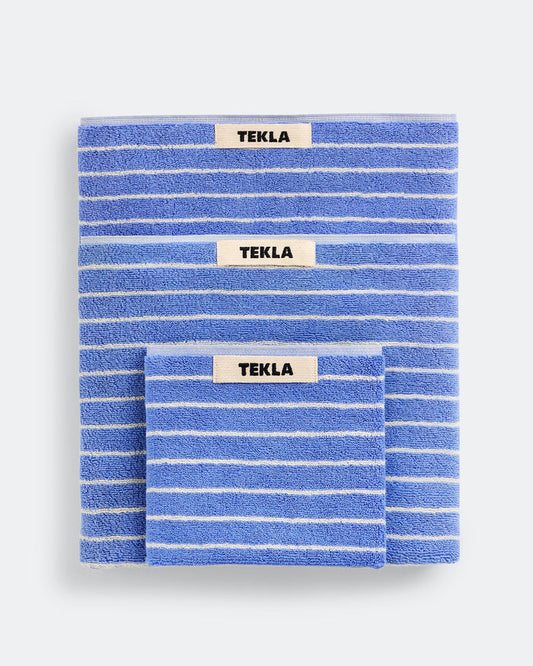 Terry Towel - Clear Blue Stripes