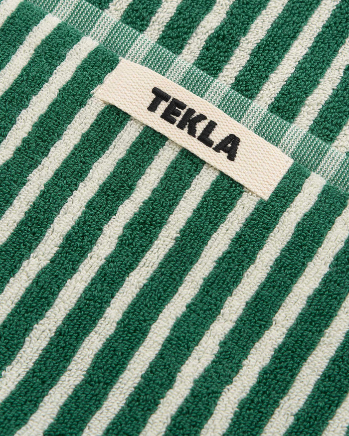 Terry Towel - Teal Green Stripes