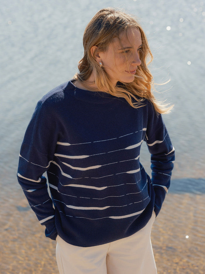 Tide Stripe Boat Neck Jumper