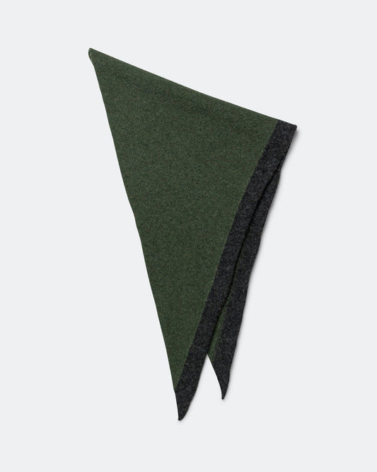 Tipped Scout Scarf - Green/Charcoal Lambswool