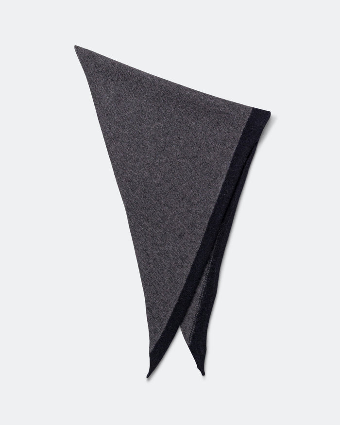 Tipped Scout Scarf - Grey/Ink Lambswool