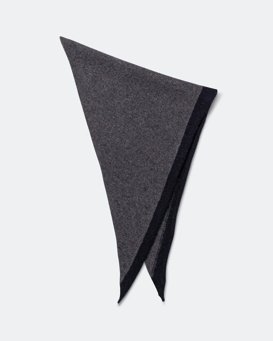 Tipped Scout Scarf - Grey/Ink Lambswool