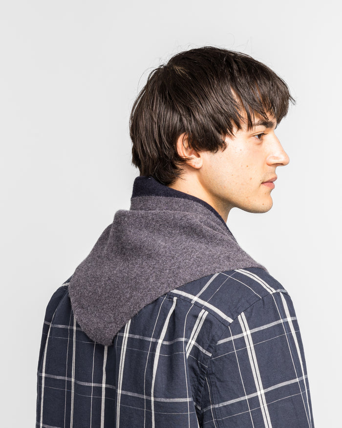 Tipped Scout Scarf - Grey/Ink Lambswool
