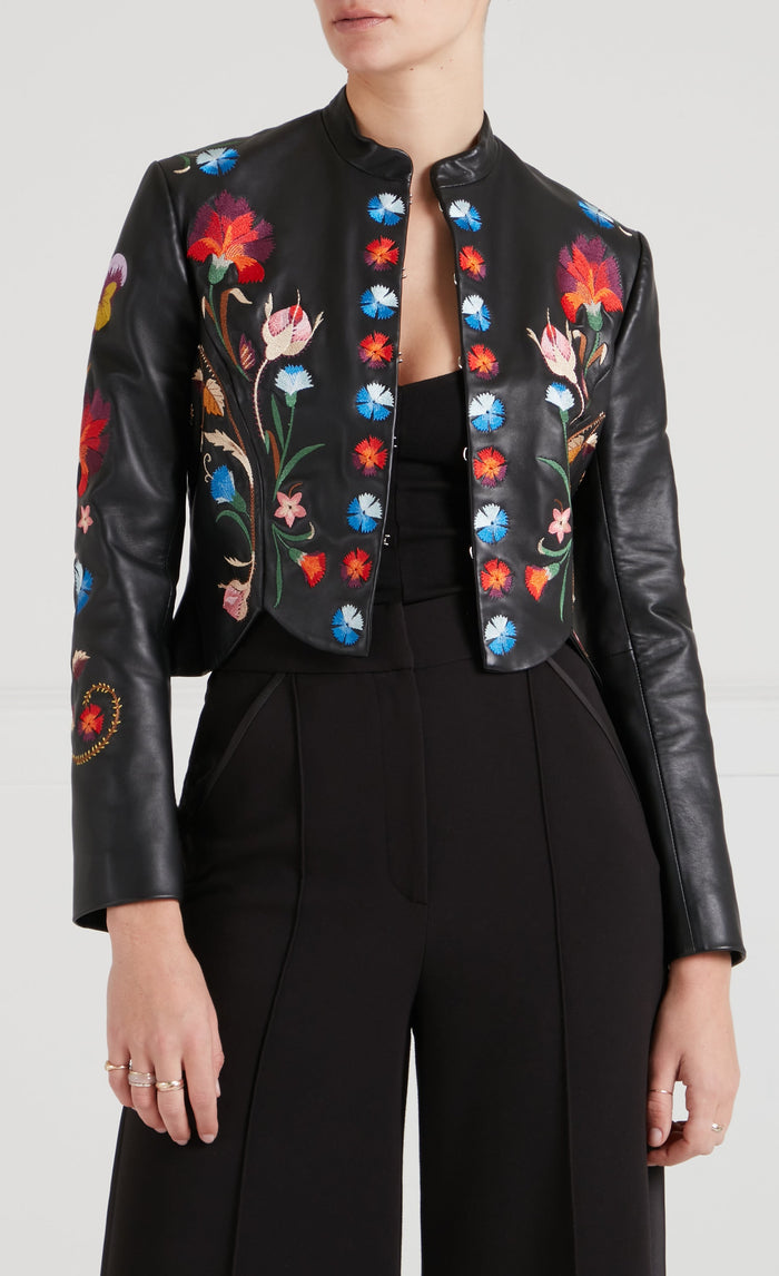 Toledo Fitted Leather Jacket - Black