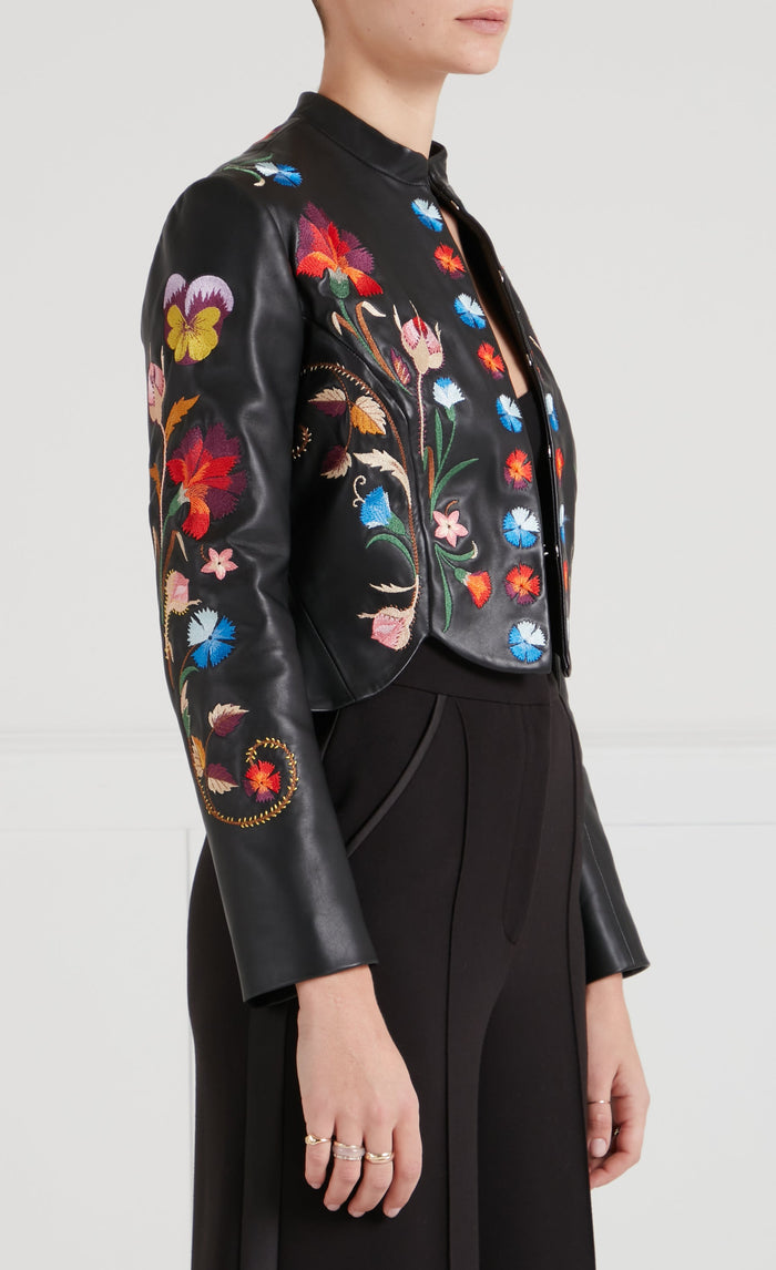 Toledo Fitted Leather Jacket - Black