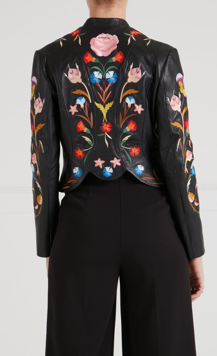 Toledo Fitted Leather Jacket - Black