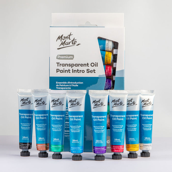 Transparent Oil Paint Intro Set Premium 8pc x 18ml
