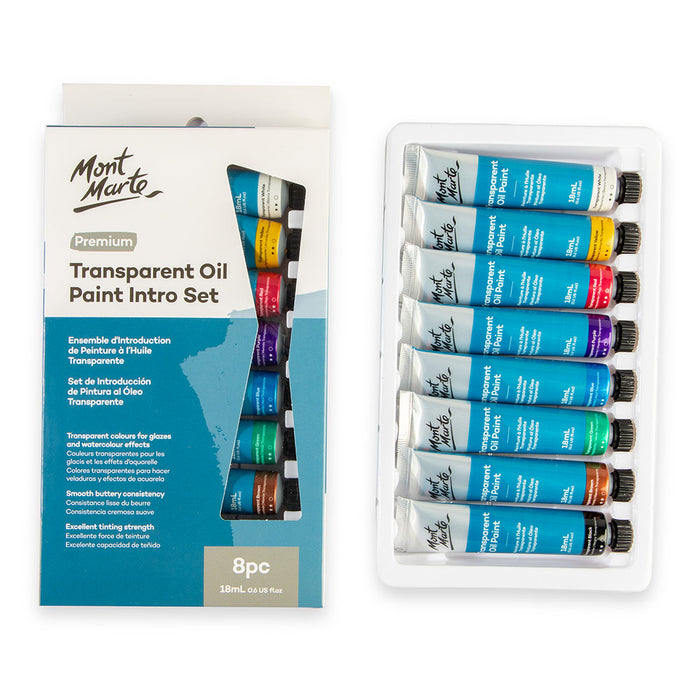 Transparent Oil Paint Intro Set Premium 8pc x 18ml