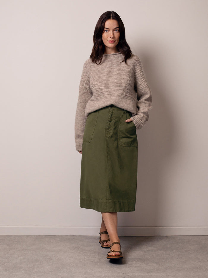 Twill A-Line Skirt