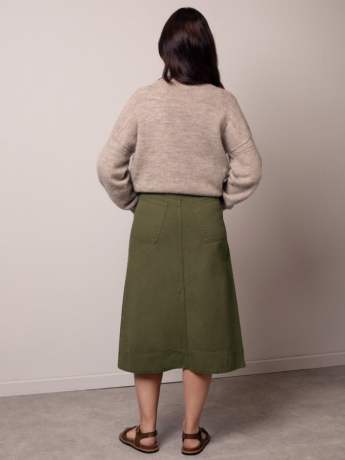 Twill A-Line Skirt