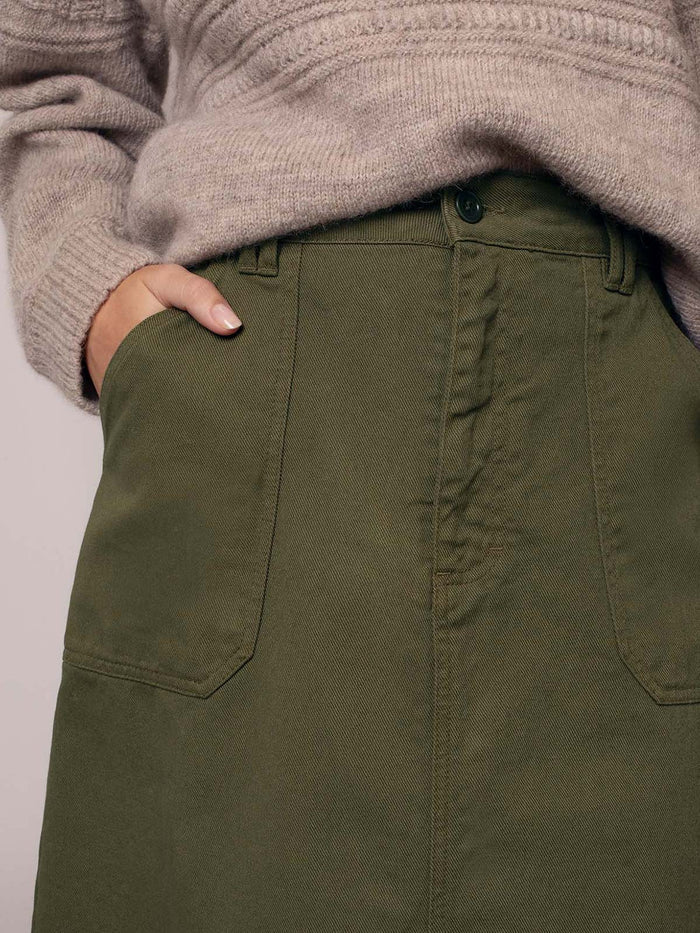 Twill A-Line Skirt