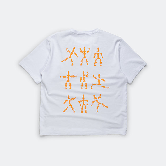 UP THERE X ATAB Lab 'Chess Man' Tee - White/Tangelo