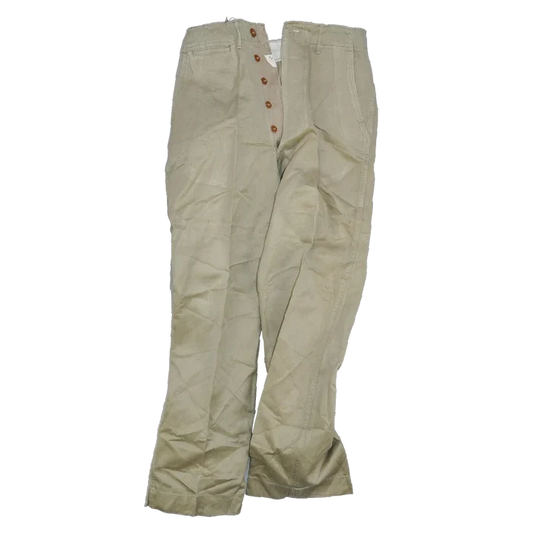 US Army 1950s Khaki Chino Trousers - 29x28, Small - US Army Surplus - Dress Trousers