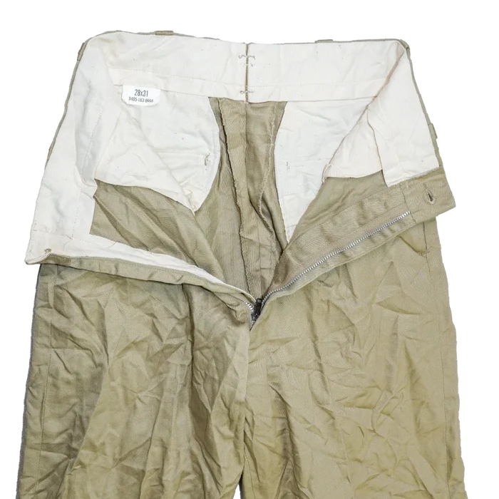 US Army 1960s Khaki Chino Trousers - 28x32, Small - US Army Surplus - Dress Trousers
