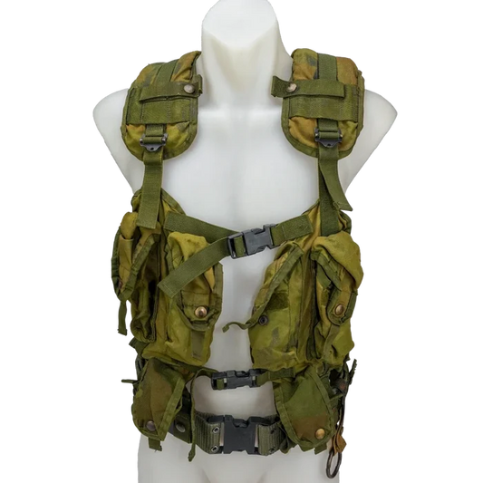 USGI 1st Gen Woodland Load Bearing Vest w/ Belt - Large - Film Production Used - Combat Vests & Rigs