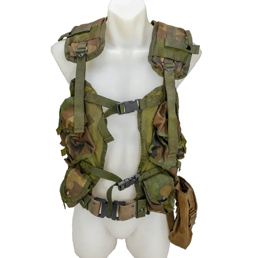 USGI Enhanced Woodland Load Bearing Vest w/ Belt - Large - Film Production Used - Combat Vests & Rigs