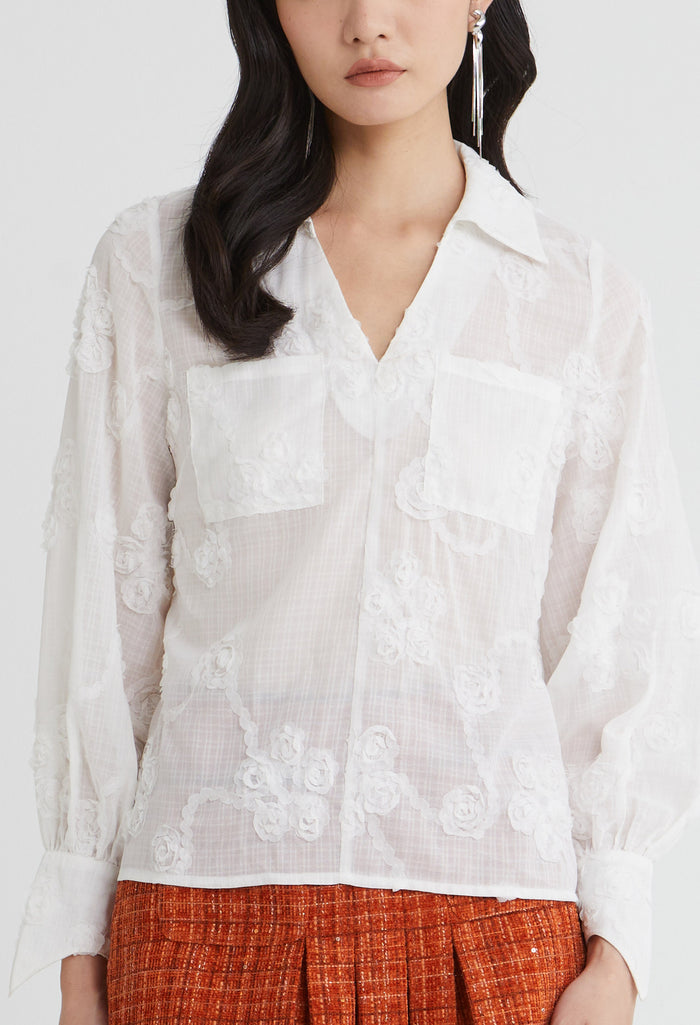 Valencia Bloom Collared Blouse