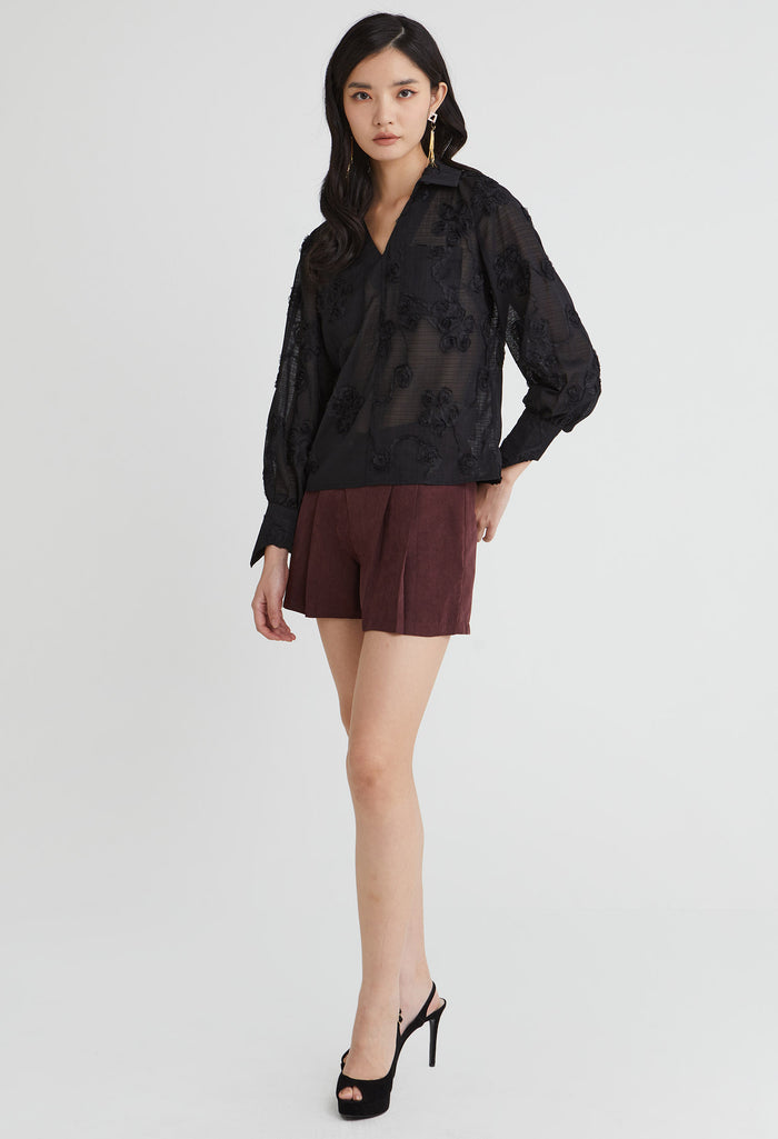 Valencia Bloom Collared Blouse