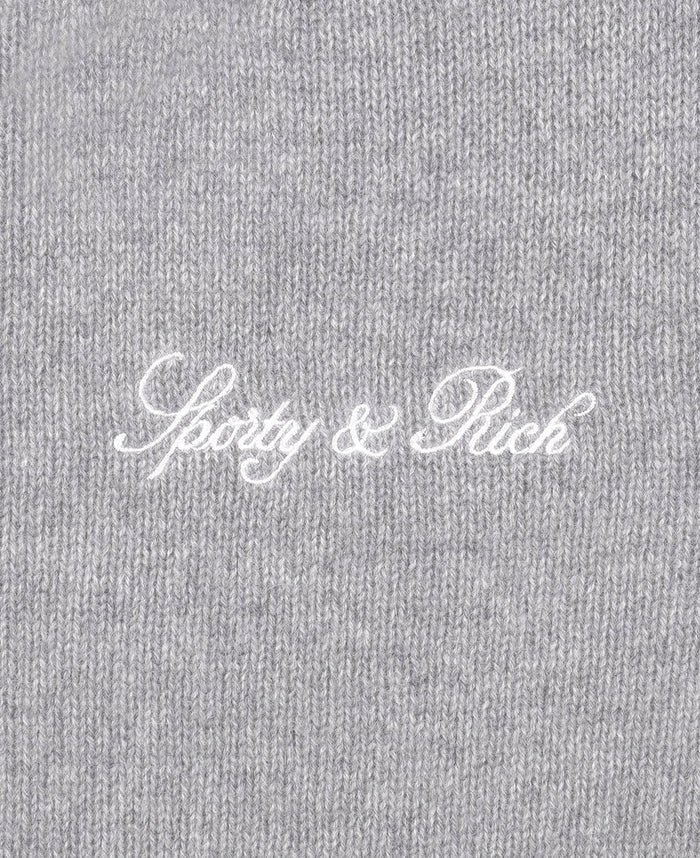 Vendome Script Cashmere Crewneck (Grey)