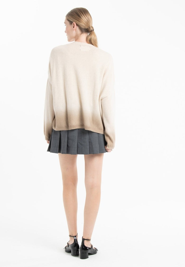Gilet cachemire beige clair/beige foncé femme - NAMI 12